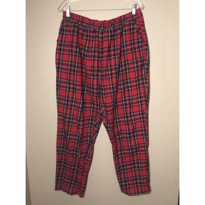 Plus Size Red Plaid Pants